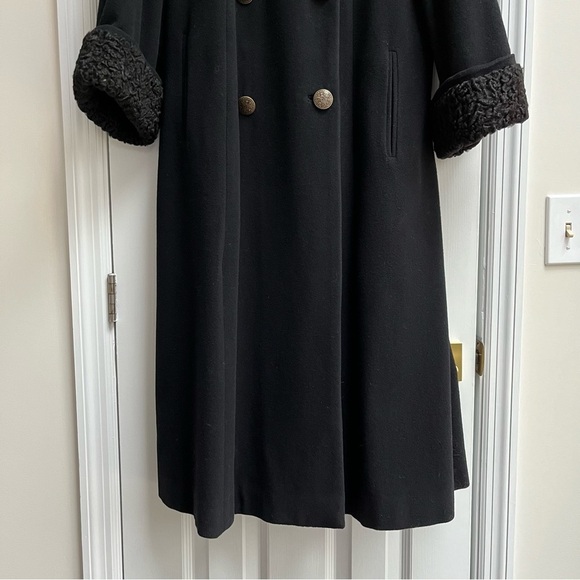 [vintage] curly lambswool longline coat 1980s black - Picture 4 of 11